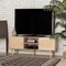 Baxton Studio Sebille Mid-Century Modern Light Brown Finished Wood 2-Door TV Stand with Natural Rattan 207-12462 - alternate 1